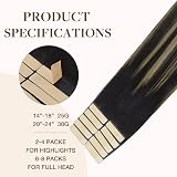 GOO GOO Tape In Hair Extensions 14inch 25g 10pcs 1B/16/1B Black to Blonde view 3