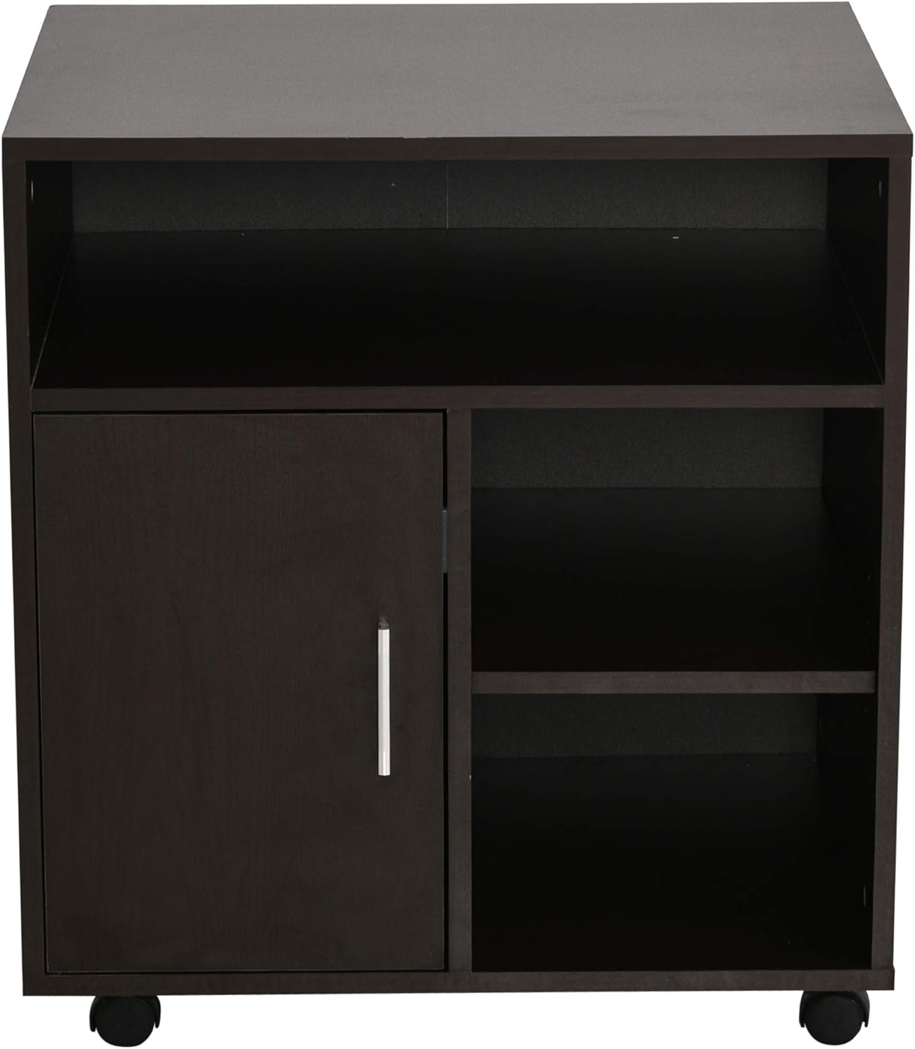 HOMCOM Printer Stand Multipurpose Moveable Filing Cabinet with Ample Inner Storage Space & 4 Easy-Rolling Wheels, Coffee: Furniture & Decor