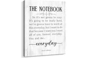 ARTINME The Notebook Framed Wall Art, Romantic Quote Sign, Inspirational Book Page, Farmhouse Signs for Her or Him, 8 x 10 Inches Ready to Hang