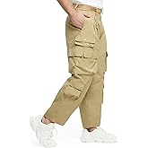 JAWERU Mens Casual Pants Hiking Pants Cargo Pants Loose Elastic Waist Running Joggers Outdoor Pants