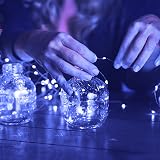 Jsdoin Fairy Lights 2 Pack 50 LEDs Copper Wire Battery Operated 5M Cool White view 3