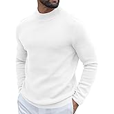 COOFANDY Men's Mock Turtleneck Sweater Long Sleeve Knitted Slim Fit Casual Half Neck Pullover Sweaters