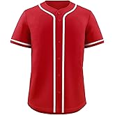 KXK Blank Baseball Jersey for Men Casual Button Down Shirts Short Sleeve Active Team Sports Uniform