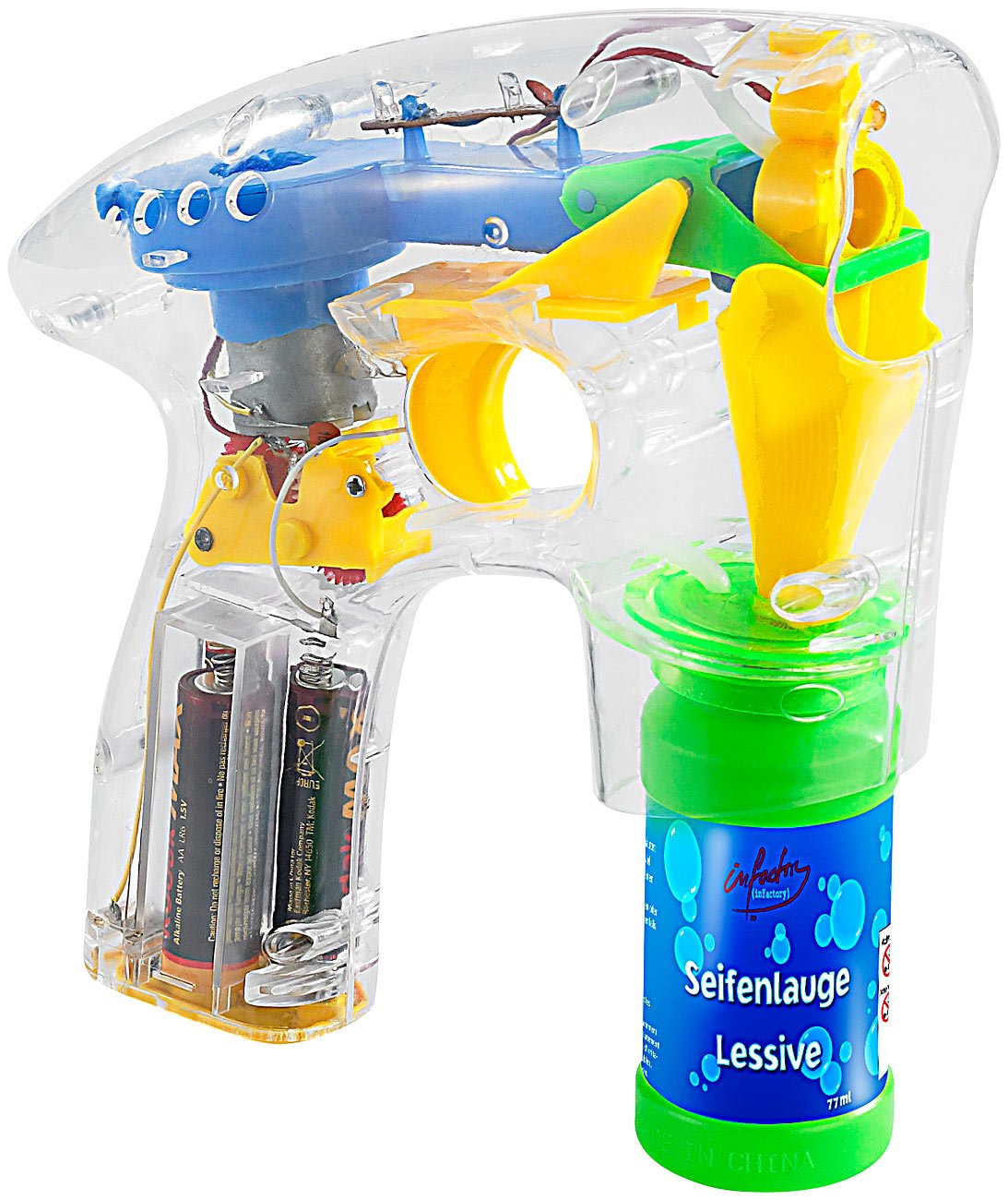 infactory Soap Bubble Gun with LEDs including 2x Soap Bubble Solution