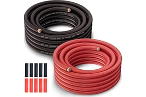 MYGATTI 8 Gauge Wire (35FT Each, Red/Black), Primary Automotive Amplifier Power & Ground Wire, Car Battery Cable, Car Audio Amplifier, Car Fuse, 8AWG CCA, Translucent Cable with 10 Heat Shrink Tubing