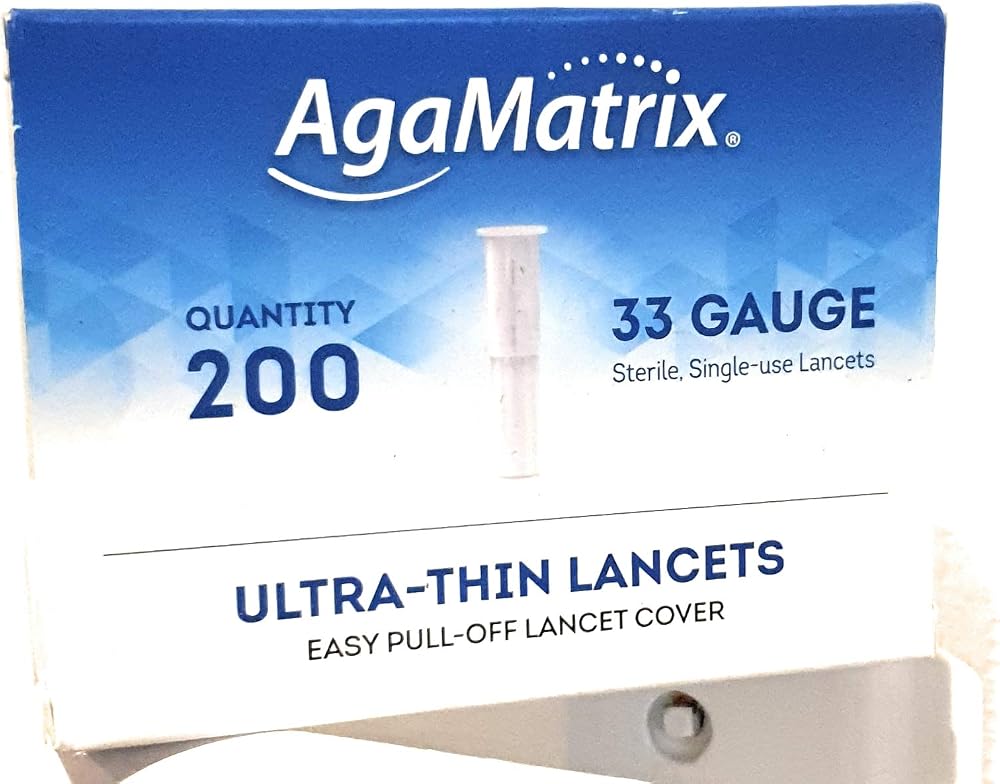 AgaMatrix Ultra Thin Lancets Blood Glucose Monitoring 200 Count