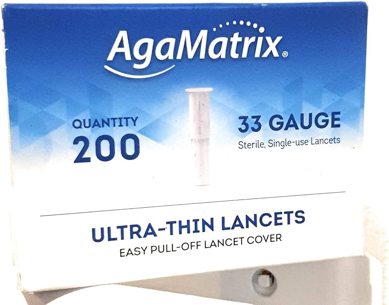 AgaMatrix Ultra Thin Lancets Blood Glucose Monitoring 200 Count