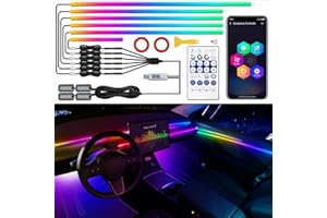 MAODANER Dreamcolor Acrylic Interior Car LED Strip Light with USB/Type C, 10 in 1 with 175 inches 600 LEDs Ambient Lighting Kits, Sound Active Function Neon Accessories