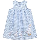 FreeLu Toddler Girls Cotton Summer Short Sleeve Dress Cartoon Print Casual Jersey Dresses