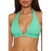 Becca Womens Marble Canyon Halter Bikini Top, Adjustable, Tie Back, Swimwear Separates for Women