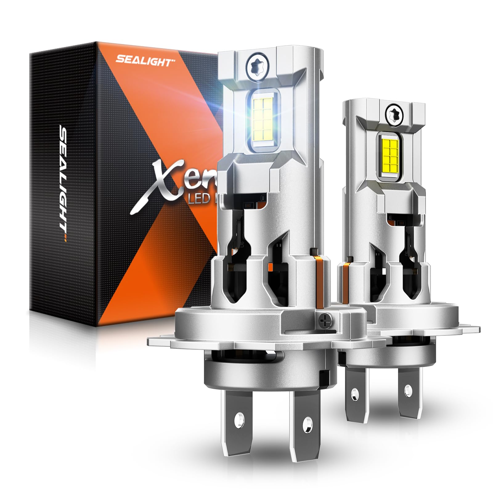 SEALIGHT H7 Bulbs Bright Lamps 36000LM High Power with Cooling Fan,Diamond White Super Bright, H7 Fog Bulbs Canbus Ready 3Mins Installation 10 Year Lifespan, Pack of Image