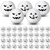 Realspring 40 Pcs Halloween Stress Ball Toys 1.57 Inch Pumpkin Stress Balls Ghost Balls Bulk Foam PU Press for Halloween Party Favors Carnival Reward Prizes(Expression Style,White)