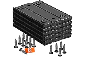 TRYMAG Neodymium Rectangular Magnets 80Lbs, 60 x 13.5 x 5mm Strong Black Bar Magnets with Countersunk Hole and Steel Capsule, Heavy Duty Industrial Rare Earth Magnets with Screw for Mounting, 15 Pack