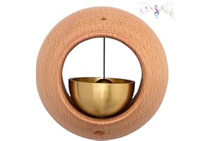 Desricy Shopkeepers Bell for Door Opening Magnetic Wood Doorbell with Brass Bell Door Chime for Entrance, Wall, Store, Wardrobe, Fridge