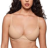 INLYRIC Women's Inbarely Plus Balconette Bra - Lightly Padded Underwire Sexy Tshirt Demi Bras Supportive