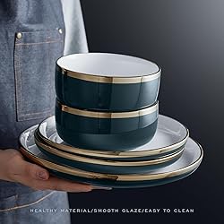 Pokini Reactive Glaze Dinnerware Sets, 12 Piece
