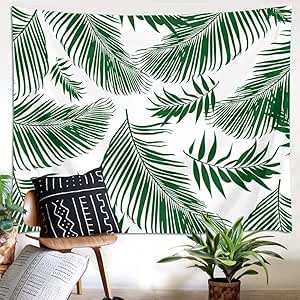QAZX Tapiz de Plantas Tropicales Verdes para Colgar en la Pared