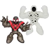 Heroes of Goo Jit Zu Marvel Glow Surge Spider-Verse Super Collider Pack, Ultra Glow Miles Morales Versus Energy Glow The Spot, Both with Amazing Glow-in-The-Dark Filling