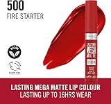 Rimmel London Lasting Mega Matte Liquid Lipstick 500 Fire Starter Vegan 7.4ml view 2