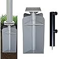EliteShade USA In-ground Umbrella Base Stand Holder for Offset Cantilever Patio Umbrella, Silver