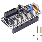 WatangTech Motor &amp; Servo Driver HAT for Raspberry Pi 40-Pin Header | PCA9685 16-Channel 12-bit PWM, TB6612FNG Dual DC Motor Driver, Drives 2 DC Motors &amp; 6 Servos, I2C Control, 6-12V VIN