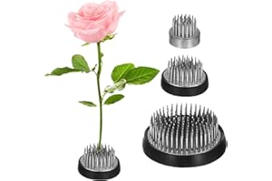 CDOKY 3 PCS Round Flower Frogs, Stainless Steel Flower Pin Holders, Japanese Flower Arranger Kenzan, Flower Craft Pin Holder, Bouquet Fixed Tool, DIY Floral Arrangement Weight Base with Pins