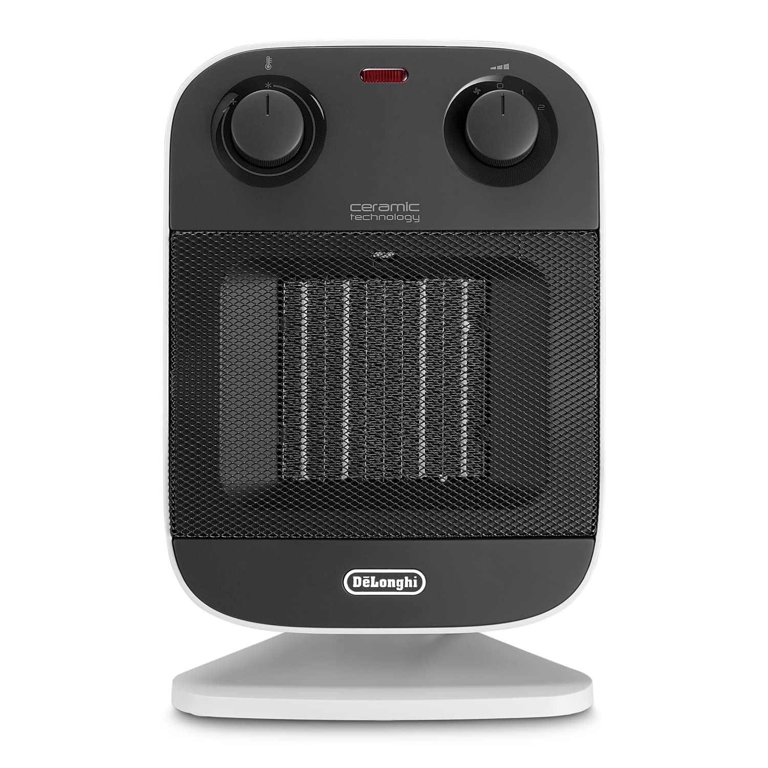 De'Longhi Bend Line, Ceramic Fan Heater 2kw, Manual room thermostate dial, 2 power settings, For Rooms up to 60m3, HFX60c20, Black and White