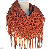 Women Winter Warm Crochet Knit Long Tassels Soft Wrap Shawl Scarves Scarf Two Styles Infinity and Straight
