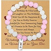 Dabihu Birthday Gifts for Wife from Husband Bracelets with Cards Happy Birthday Gift for Wife Inspirational Jewelry Gifts for Her Beaded Bracelets I Love You Gift for Girlfriend