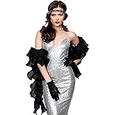 Geyoga Chandelle Boa Vintage Organza Boa 100g 6.5ft Flapper Accessories for Women Dancing Mardi Gras Party Decoration