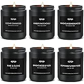 6 Pack Candles for Home Scented, Aromatherapy Candles Gifts Set for Men Candles Set, 42 oz 300 Hour Long Lasting Candles, Gifts for Mens Birthday Christmas Thanksgiving Anniversary Present