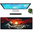 Galdas Gaming Mouse Pad XXL XL Large Long Extended Big Mousepad Non-Slip Rubber Keyboard Mouse Pad with Stitched Edges for Laptop Home Office (31.5x11.8x0.08 Inch) … (Anime Sky)