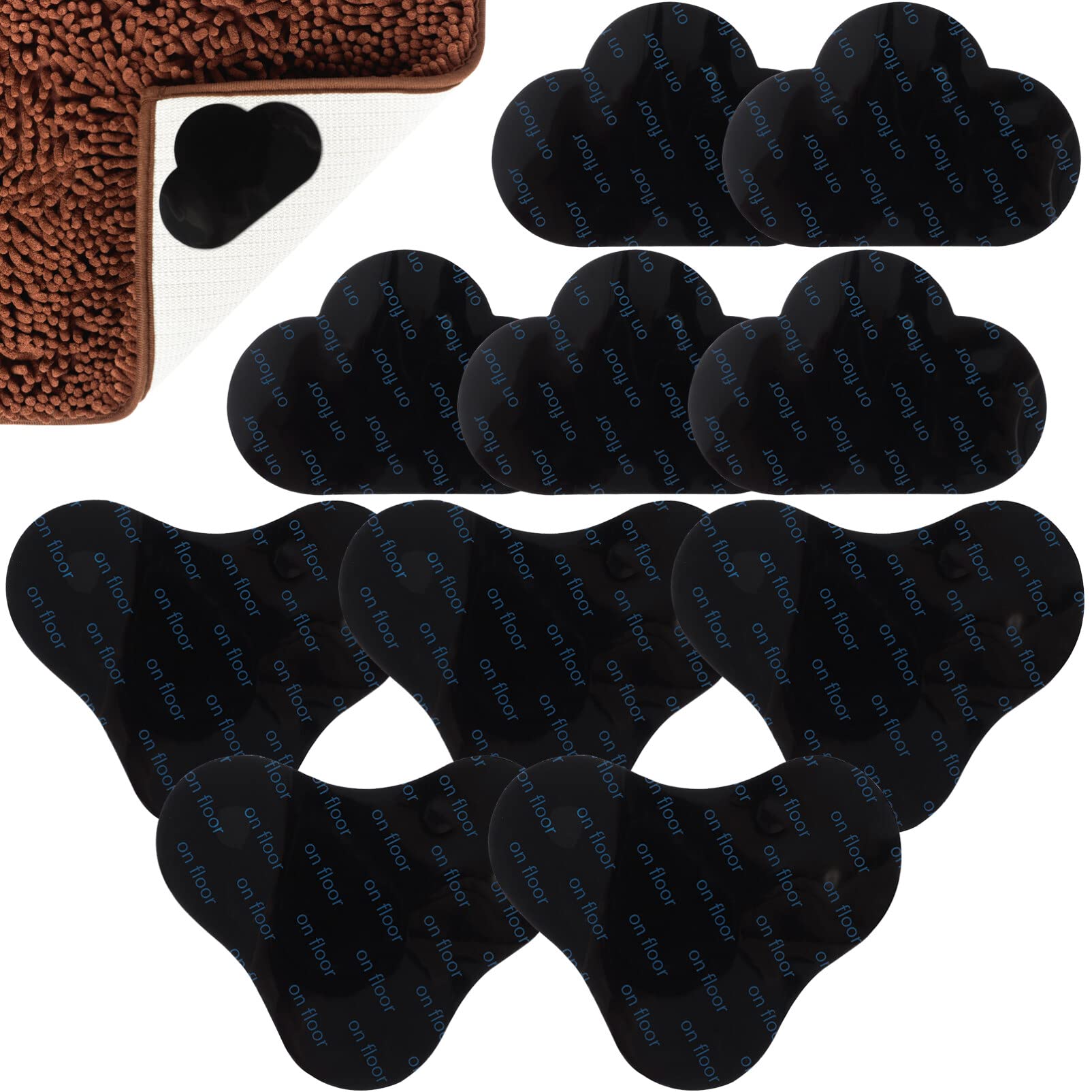 Veemoon Carpet Kicker Stickers 10 Pcs Tapes for Hardwood Tiles Carpet Rug Pads