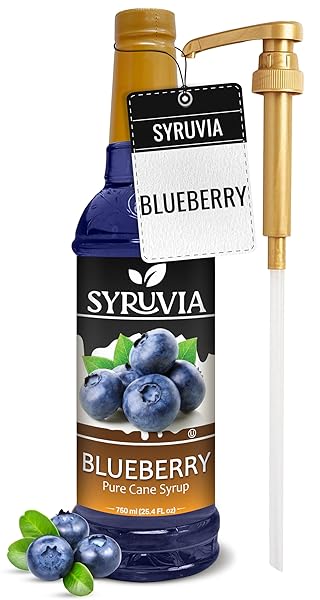 SYRUVIA BLUEBERRY SYRUP FOR DRINKS 25.4 OUNCES BLUEBERRY...