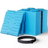 PAULINN RV Leveling Blocks 12 Pack, Heavy Duty Camper Leveling Blocks with 2 Velcro Straps, Interlocking Sturdy RV Blocks for Single &amp; Dual Wheels, Stackable Jack Blocks, Customizable Height, Blue
