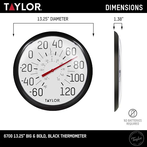 taylor outdoor clock thermometer