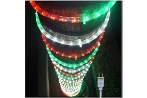 Russell Decor 10ft/ LED Rope Lights Indoor Outdoor Decorative Lighting for Party Trees Patio Deck Flexible String Lights(Red White Green)