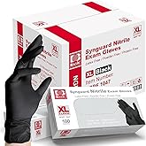 Intco Basic Medical BLACK Nitrile Exam Gloves, 5 Mil,- Latex-Free & Powder-Free, Case of 1000 (XLarge-1000)