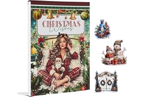 Dwpetzo Christmas Wishes Scrapbook Stickers for Journaling Supplies, Pre-Cut Xmas Holiday Sticker Book for Junk Journals Scra