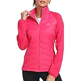 MoFiz Womens Lightweight Insulated Hiking Jacket Fleece Lined Thermal Hybrid Softshell Full Zip Winter Fall Running Coat