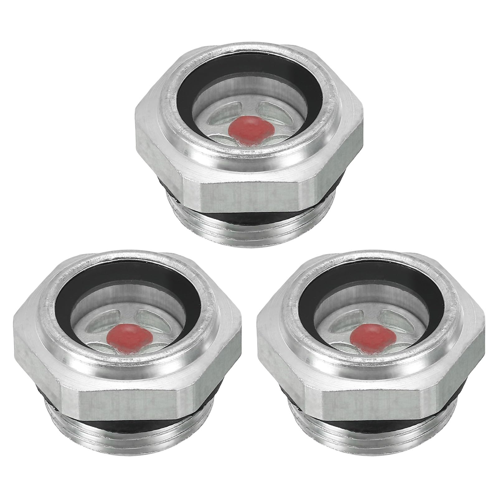 PATIKIL Air Compressor Oil Sight Glass, 3 Pack M22x1.5 Male Thread Aluminum Alloy Oil Liquid Level Gauge Air Compressor Parts with O-Ring