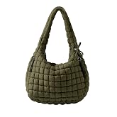 Quilted Tote Bag for Women, Nylon Puffy Hobo Crossbody Shoulder Bag Purse | Adjustable Strap,Zipper Pockets, Fits 13-Inch Laptop, Handbag, Teacher, Nurse, Student, Work, Travel, College, Gym,Gift
