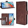 QiongNi Case for LG Wing 5G / LMF100TMK / LMF100VM1 / LMF100EMW / LMF100VMY / LMF100N Flip Pu Leather Case Cover Brown with Card Slot, Money Pocket
