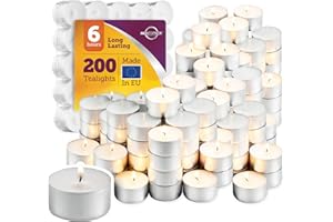 MontoPack Unscented White Tealight Candles Bulk [200] | 6 Hours of Smokeless, Dripless, Long Lasting Burning Paraffin Tea Lights | Small Votive Mini Candles for Home, Shabbat, Weddings & Emergencies