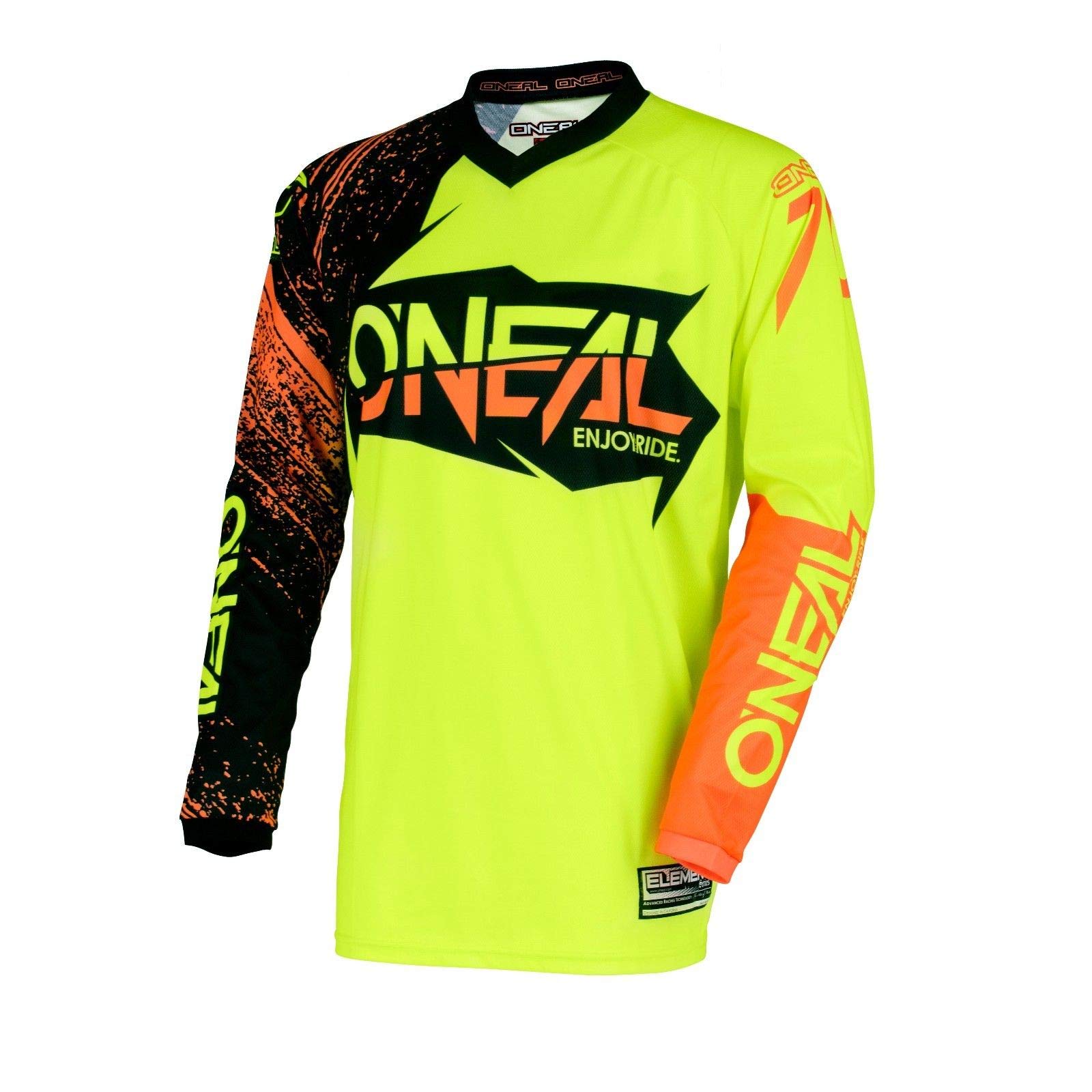 O'NEAL | Motocross Jersey | MX Enduro | Padded Elbow Protection, V-Neck, Breathable | Element Jersey Burnout | Adult | Red White Blue | Size M