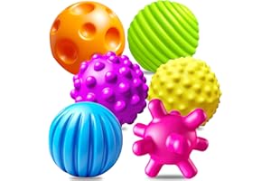 Ynanimery 6 Pack Sensory Balls for Toddlers 1-3, Sensory Baby Toys 6-12 Months, Montessori Toys for Babies 6-12 Months Infant Squeeze Sensory Toys Soft Multi Ball Set Gifts with Bright Color Textured