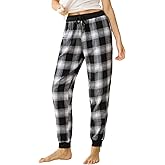 Latuza Women's Cotton Flannel Plaid Pajama Jogger Pants