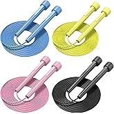 Adjustable PVC Jump Rope - Speed Skipping Rope for Fitness Training, Weight Loss & Home Gym Workouts - unisex Exercise Rope for Speed & Daily Fitness(4 PACK)