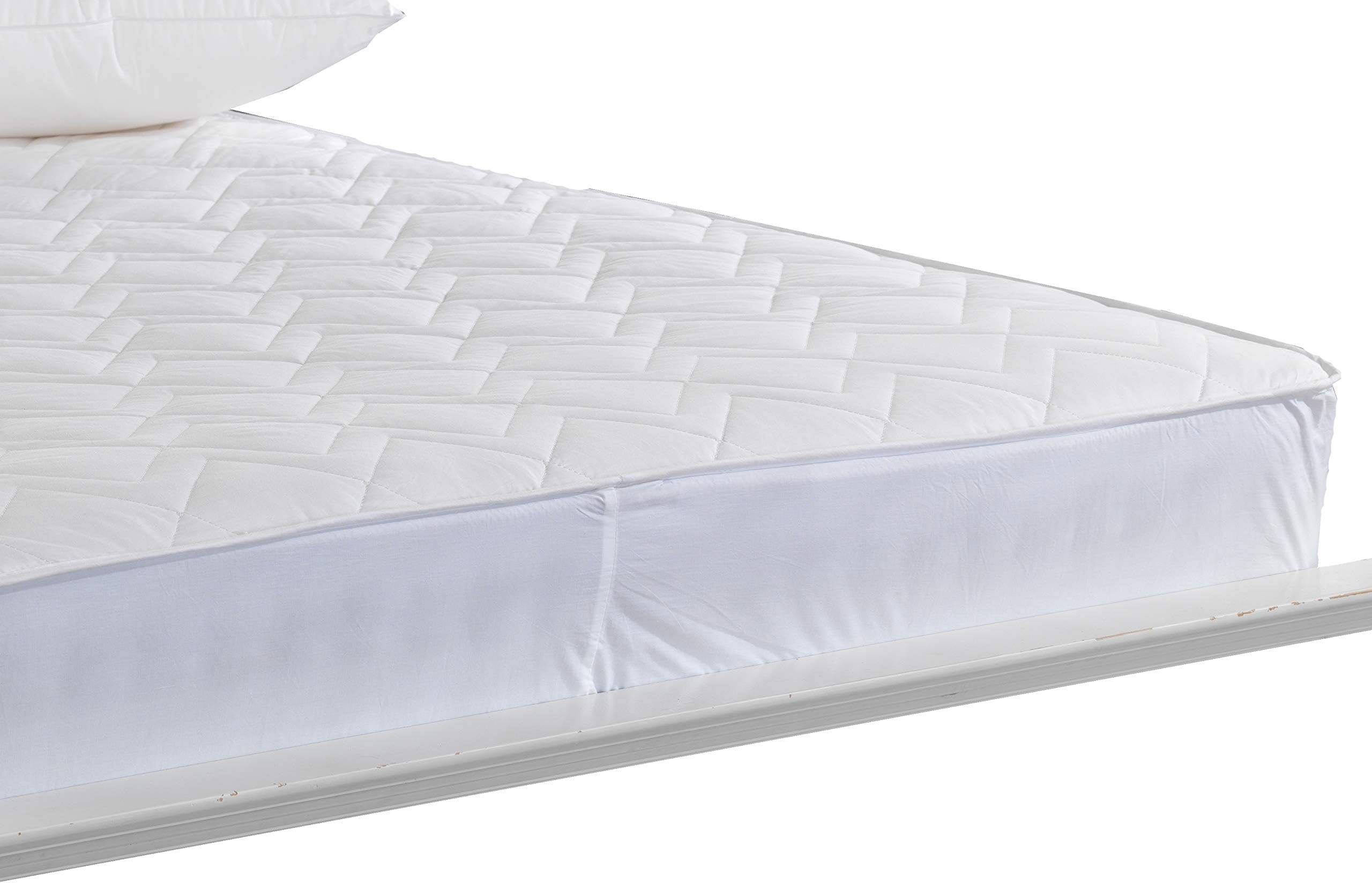 Lancashire Textiles Quilted Natural Australian Wool Keep Warm - Breathable- Mattress Protector with 38cm Deep Fitted Skirt - King