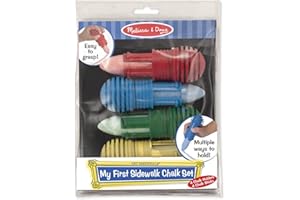 Melissa & Doug My First Sidewalk Chalk Set with Holders - 4 Chalk Sticks and 4 Holders